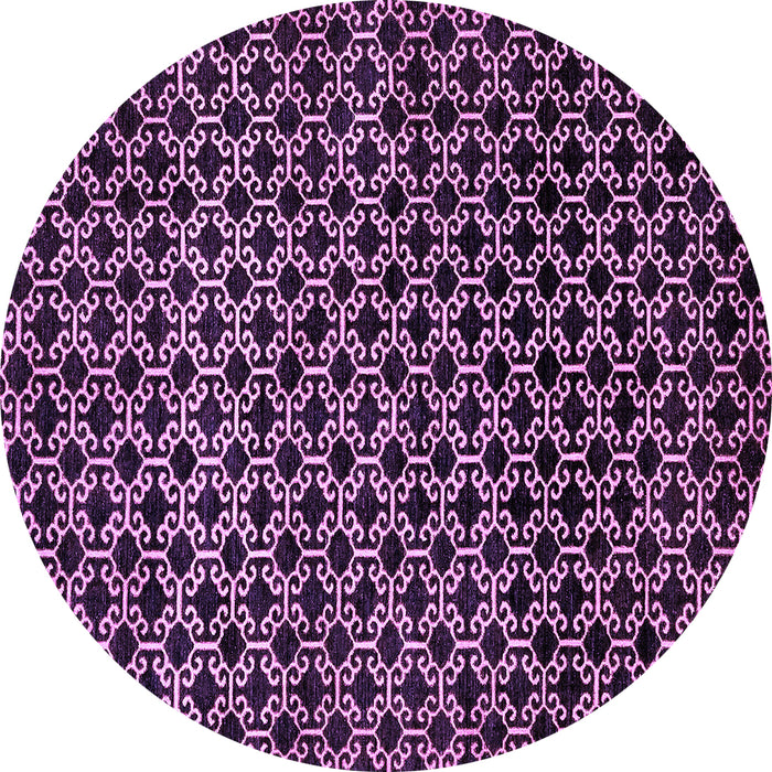 Round Abstract Purple Modern Rug, abs372pur
