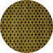 Round Abstract Yellow Modern Rug, abs372yw