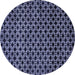 Round Abstract Blue Modern Rug, abs372blu