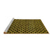 Sideview of Machine Washable Abstract Yellow Modern Rug, wshabs372yw