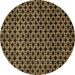 Round Abstract Brown Modern Rug, abs372brn