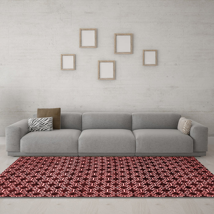 Modern Red Washable Rugs