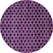 Round Machine Washable Abstract Purple Modern Area Rugs, wshabs372pur