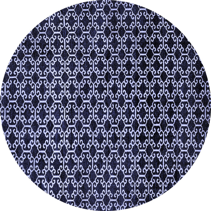 Round Machine Washable Abstract Blue Modern Rug, wshabs372blu