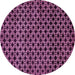 Round Machine Washable Abstract Pink Modern Rug, wshabs372pnk