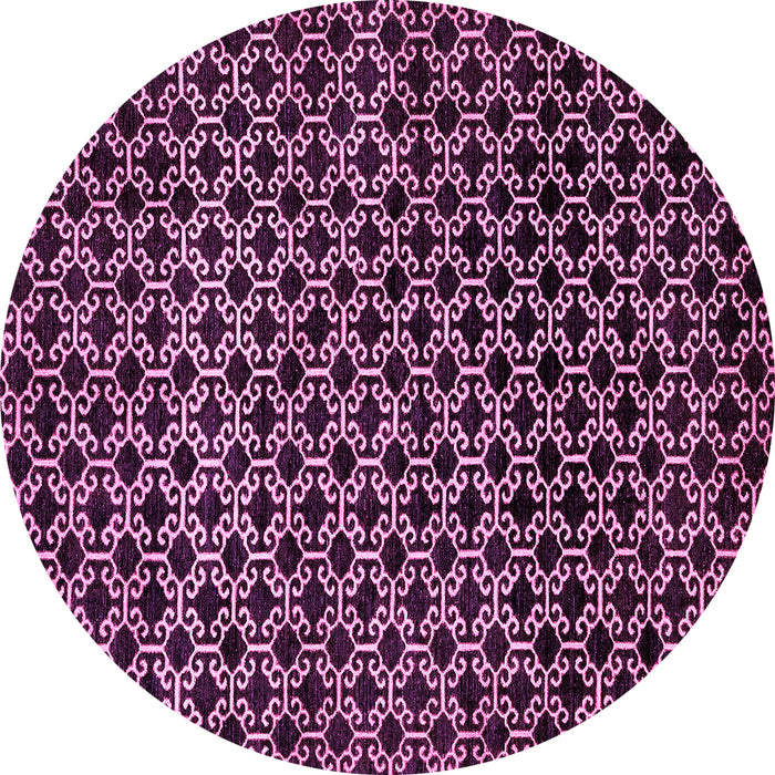 Round Abstract Pink Modern Rug, abs372pnk
