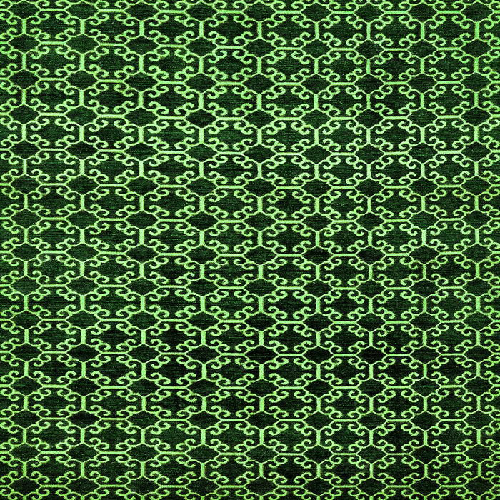 Square Abstract Green Modern Rug, abs372grn
