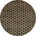 Round Abstract Copper Green Modern Rug, abs372