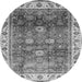 Round Abstract Gray Modern Rug, abs3730gry