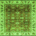 Square Abstract Green Modern Rug, abs3730grn