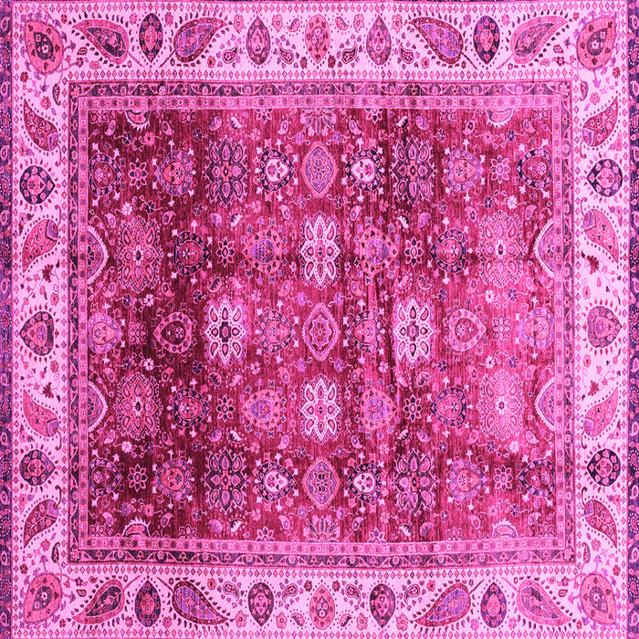 Square Machine Washable Abstract Pink Modern Rug, wshabs3730pnk