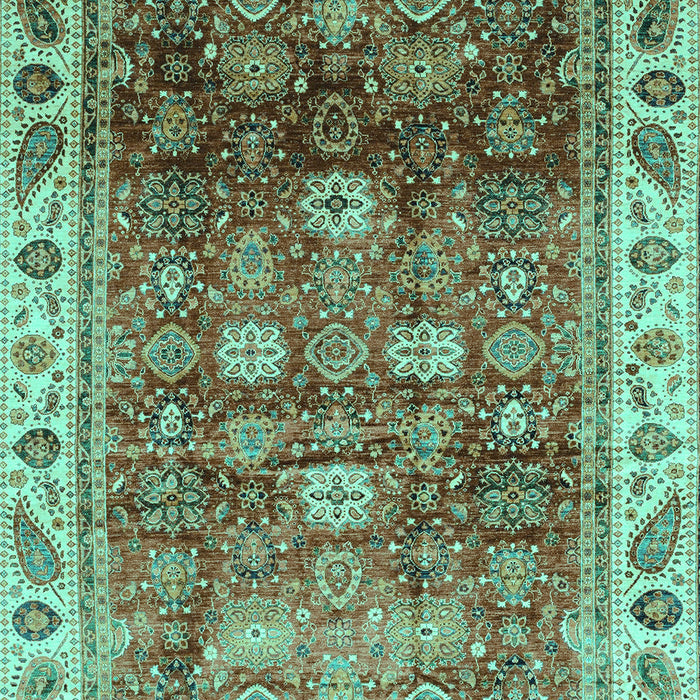 Machine Washable Abstract Turquoise Modern Area Rugs, wshabs3730turq
