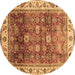 Round Machine Washable Abstract Brown Modern Rug, wshabs3730brn