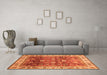 Machine Washable Abstract Orange Modern Area Rugs in a Living Room, wshabs3730org