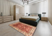 Abstract Red Modern Rug in a Bedroom, abs3730