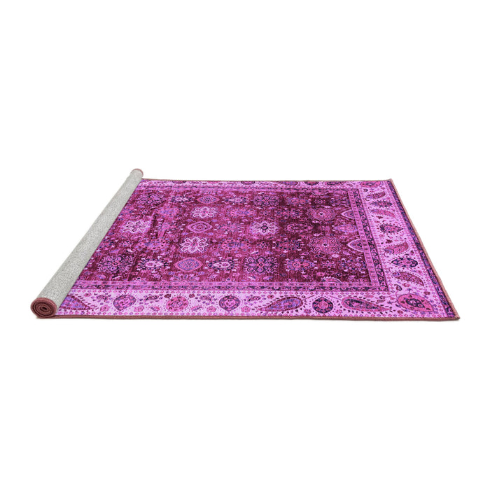 Sideview of Machine Washable Abstract Purple Modern Area Rugs, wshabs3730pur