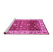 Sideview of Machine Washable Abstract Pink Modern Rug, wshabs3730pnk