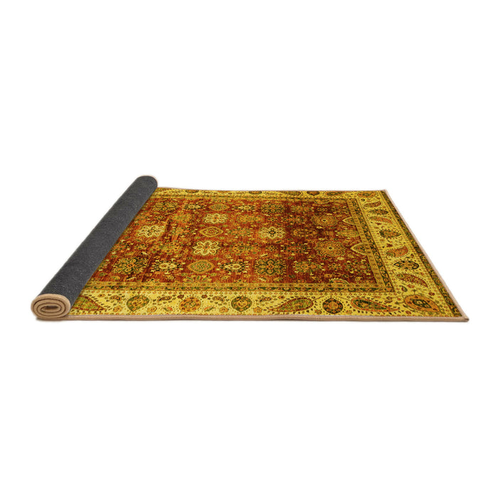 Sideview of Abstract Yellow Modern Rug, abs3730yw