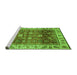 Sideview of Machine Washable Abstract Green Modern Area Rugs, wshabs3730grn