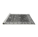 Sideview of Machine Washable Abstract Gray Modern Rug, wshabs3730gry