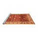 Sideview of Machine Washable Abstract Orange Modern Area Rugs, wshabs3730org