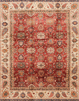 Machine Washable Abstract Red Rug, wshabs3730