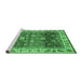 Sideview of Machine Washable Abstract Emerald Green Modern Area Rugs, wshabs3730emgrn