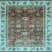 Square Abstract Light Blue Modern Rug, abs3730lblu