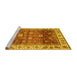 Sideview of Machine Washable Abstract Yellow Modern Rug, wshabs3730yw