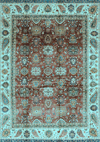 Abstract Light Blue Modern Rug, abs3730lblu