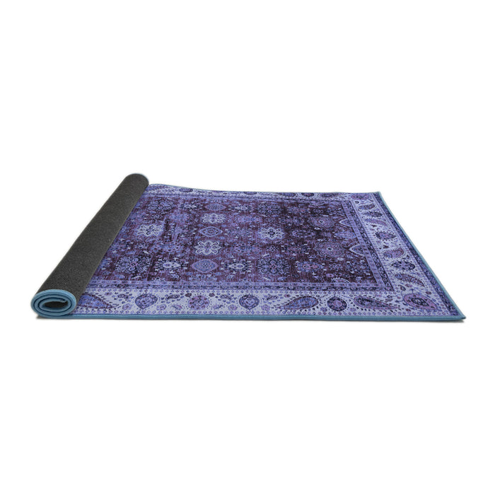 Sideview of Abstract Blue Modern Rug, abs3730blu