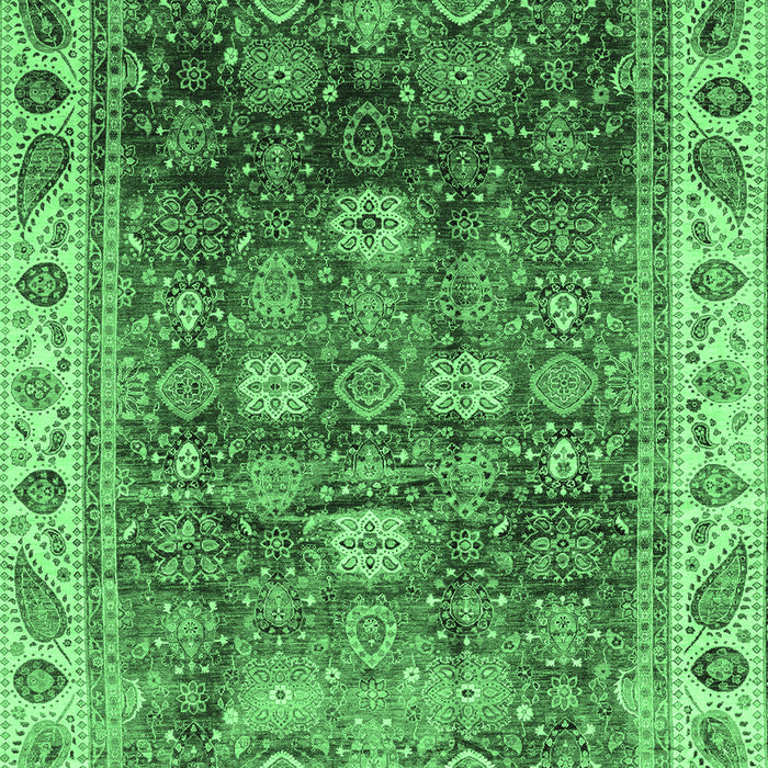 Machine Washable Abstract Emerald Green Modern Area Rugs, wshabs3730emgrn