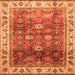 Square Abstract Orange Modern Rug, abs3730org