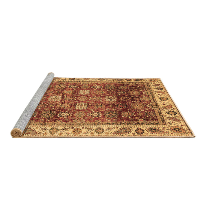 Sideview of Machine Washable Abstract Brown Modern Rug, wshabs3730brn