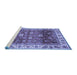 Sideview of Machine Washable Abstract Blue Modern Rug, wshabs3730blu