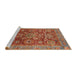 Sideview of Machine Washable Abstract Orange Brown Rug, wshabs3731