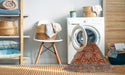 Machine Washable Abstract Orange Brown Rug in a Washing Machine, wshabs3731