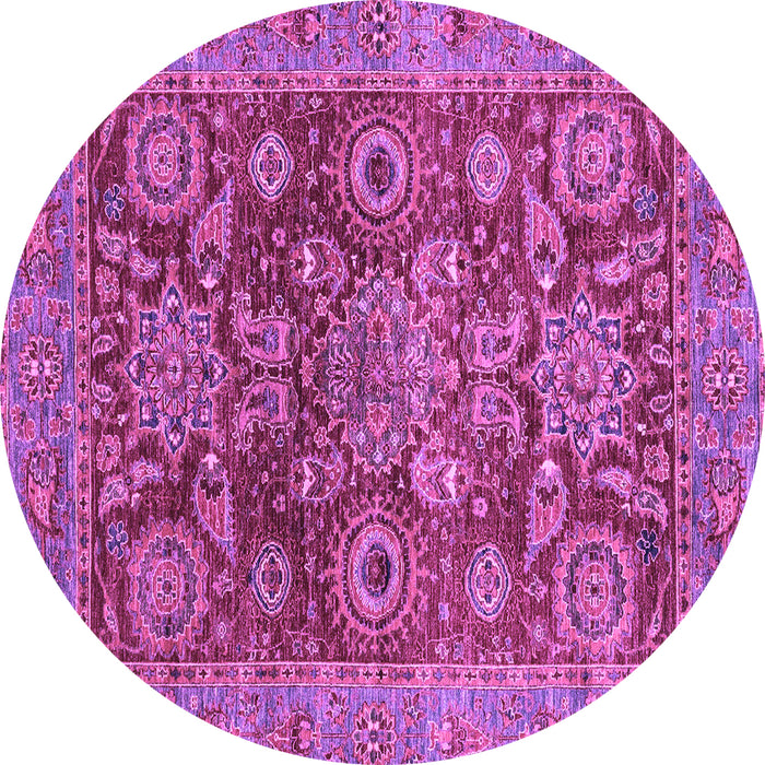 Round Abstract Purple Modern Rug, abs3731pur