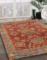 Abstract Orange Brown Modern Rug, abs3731