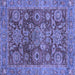 Square Machine Washable Abstract Blue Modern Rug, wshabs3731blu