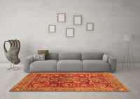 Machine Washable Abstract Orange Modern Rug, wshabs3731org