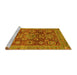 Sideview of Machine Washable Abstract Yellow Modern Rug, wshabs3731yw