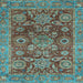 Square Abstract Light Blue Modern Rug, abs3731lblu