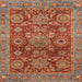 Square Machine Washable Abstract Orange Brown Rug, wshabs3731