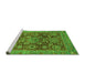 Sideview of Machine Washable Abstract Green Modern Area Rugs, wshabs3731grn