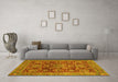 Machine Washable Abstract Yellow Modern Rug in a Living Room, wshabs3731yw