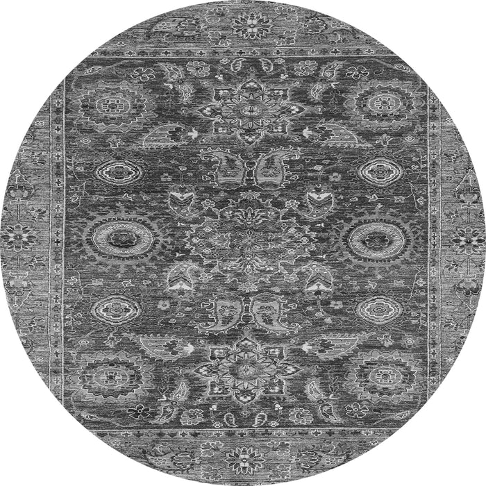 Round Abstract Gray Modern Rug, abs3731gry