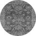 Round Abstract Gray Modern Rug, abs3731gry