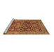 Sideview of Machine Washable Abstract Brown Modern Rug, wshabs3731brn