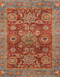 Machine Washable Abstract Orange Brown Rug, wshabs3731